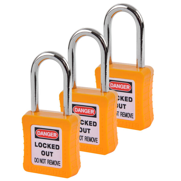 Master Key Lockout Padlocks 3 Master Keyed 38mm Yellow