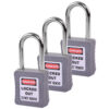 Safety Lockout Padlocks 3 Master Keyed 38mm Grey