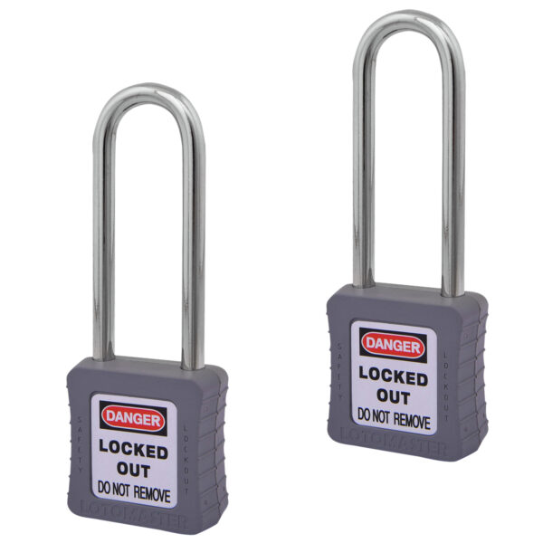 Safety Lockout Padlocks 2 Keyed Alike 75mm Grey