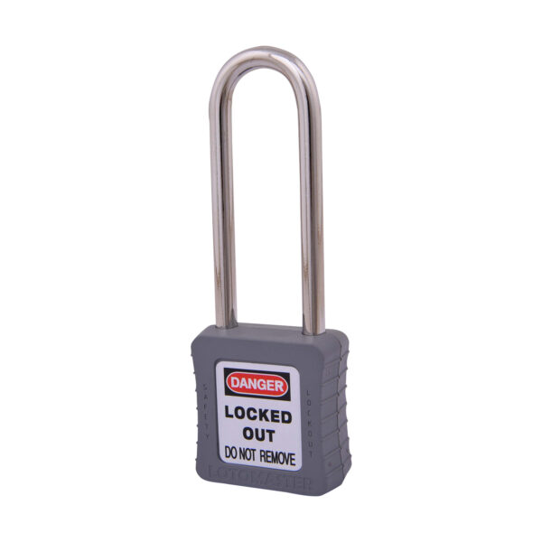 Safety Lockout Padlock 75mm Keyed Different Grey