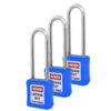 Safety Lockout Padlocks 3 Master Keyed 75mm Blue