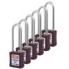 Safety Lockout Padlocks 6 Master Keyed 75mm Brown